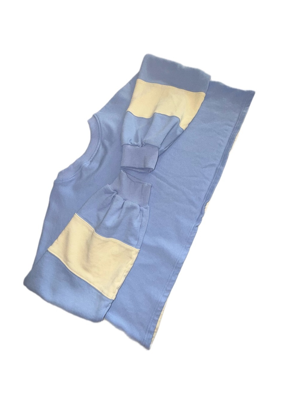 VICI Colorblock Cropped Sweatshirt Women’s Medium Blue Yellow Balloon Sleeve - Picture 10 of 10